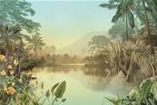 Papier peint panoramique exotique Lac tropical 400x270