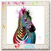 Petit tableau Murciano zebra pop encadré