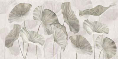Papier peint panoramique feuillage lotus Nelumbo