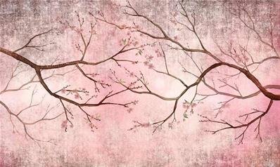 Papier peint arbre cerisier du Japon Pin cherry