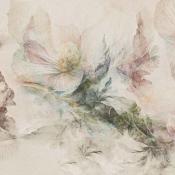 Papier peint fleurs et feuillage en aquarelle pastel Delilah