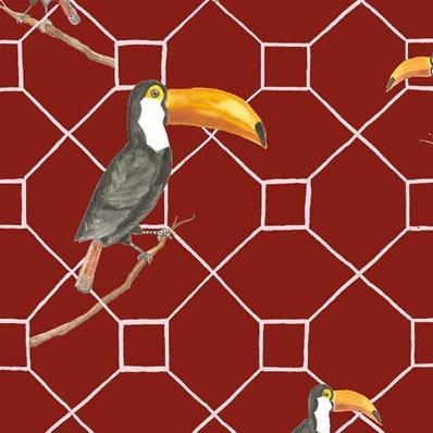 Papier peint graphique exotique toucan Max, 10m
