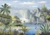Papier peint paysage paradisiaque panoramique Kahiwa SUR-MESURE