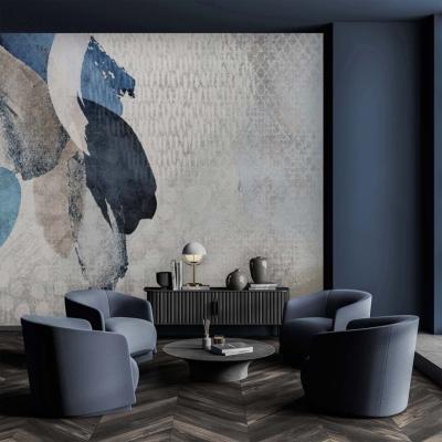 Papier peint design abstrait panoramique Abastraction In Blue
