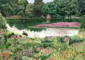 Papier peint paysage botanique panoramique Jardin del Espejo Primavera
