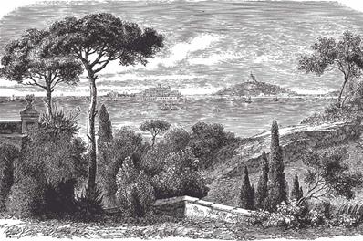 Papier peint paysage noir et blanc Sicile