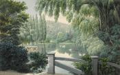 Papier peint arbres et rivière panoramique Promenade Des Dames