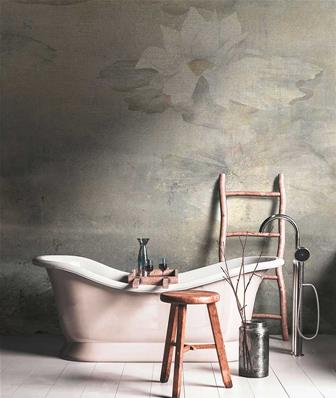 Papier peint haut de gamme salle de bains Giverny