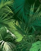 Papier peint végétal vert haut de gamme Jungle