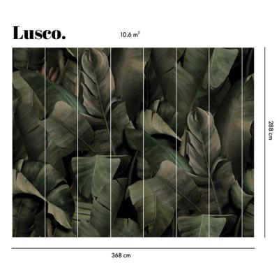 Papier peint feuillage vert panoramique Lusco SUR-MESURE