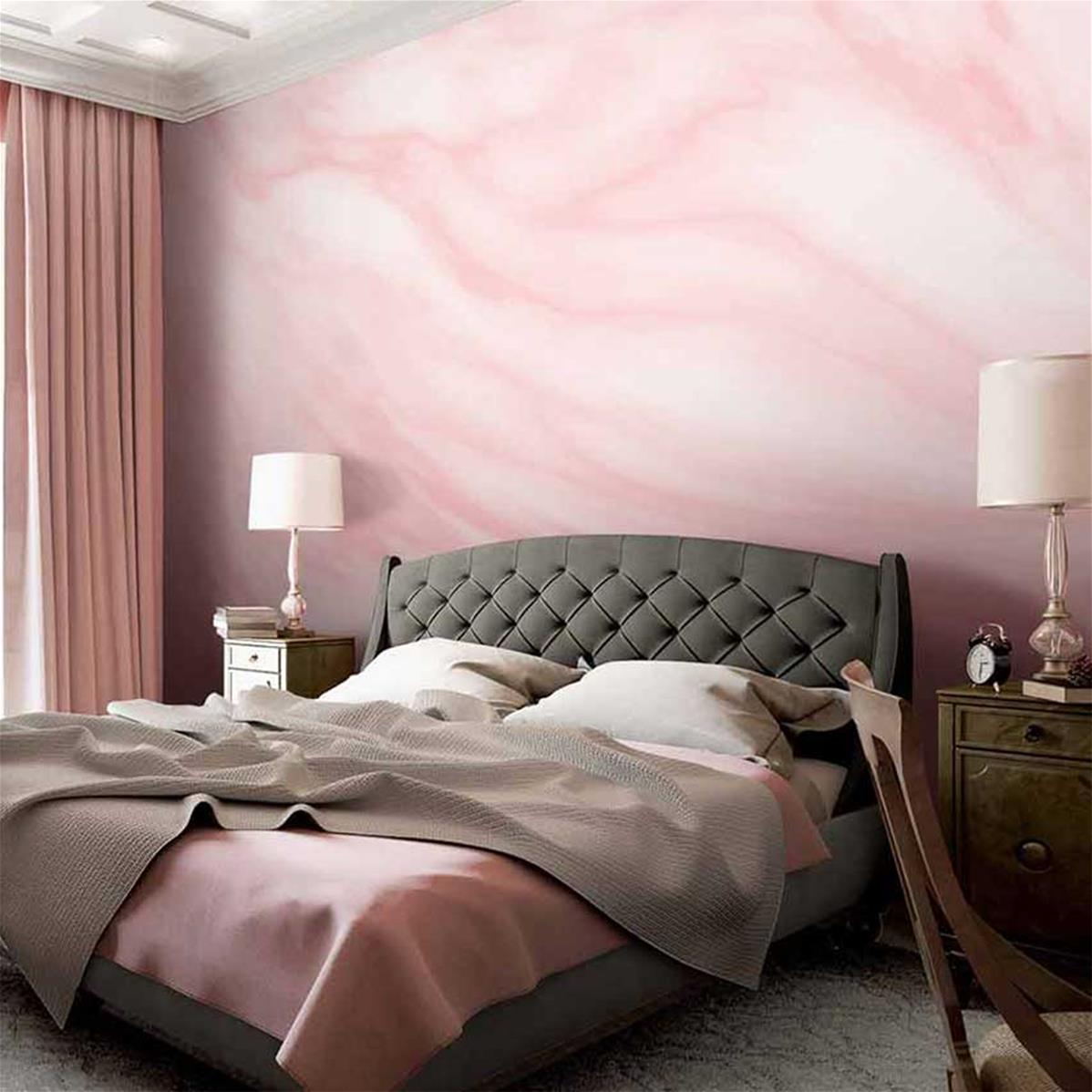Papier peint luxe aspect marbre rose Arosa