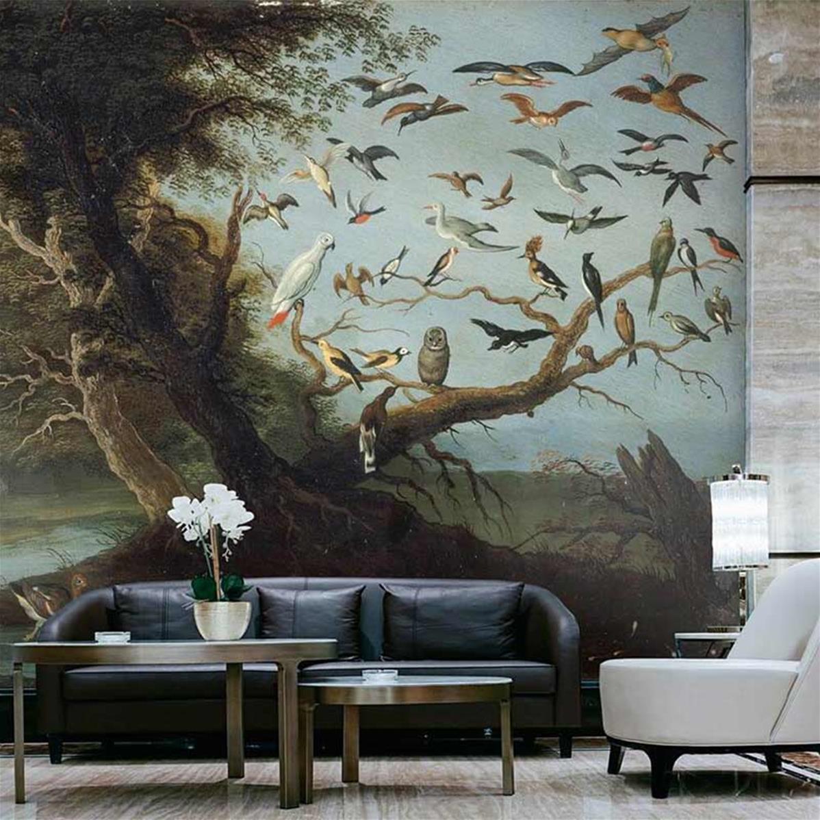 Papier peint oeuvre d'art L'arbre aux oiseaux Van Kessel