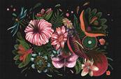 Papier peint luxe dark floral Chloris