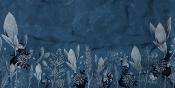Tapisserie étanche pour salle de bain botanique bleu Kundera
