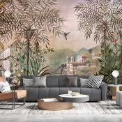 Papier peint paysage italien panoramique aquarelle Palazzo