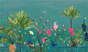 Papier peint panoramique exotique Neo Tea Garden
