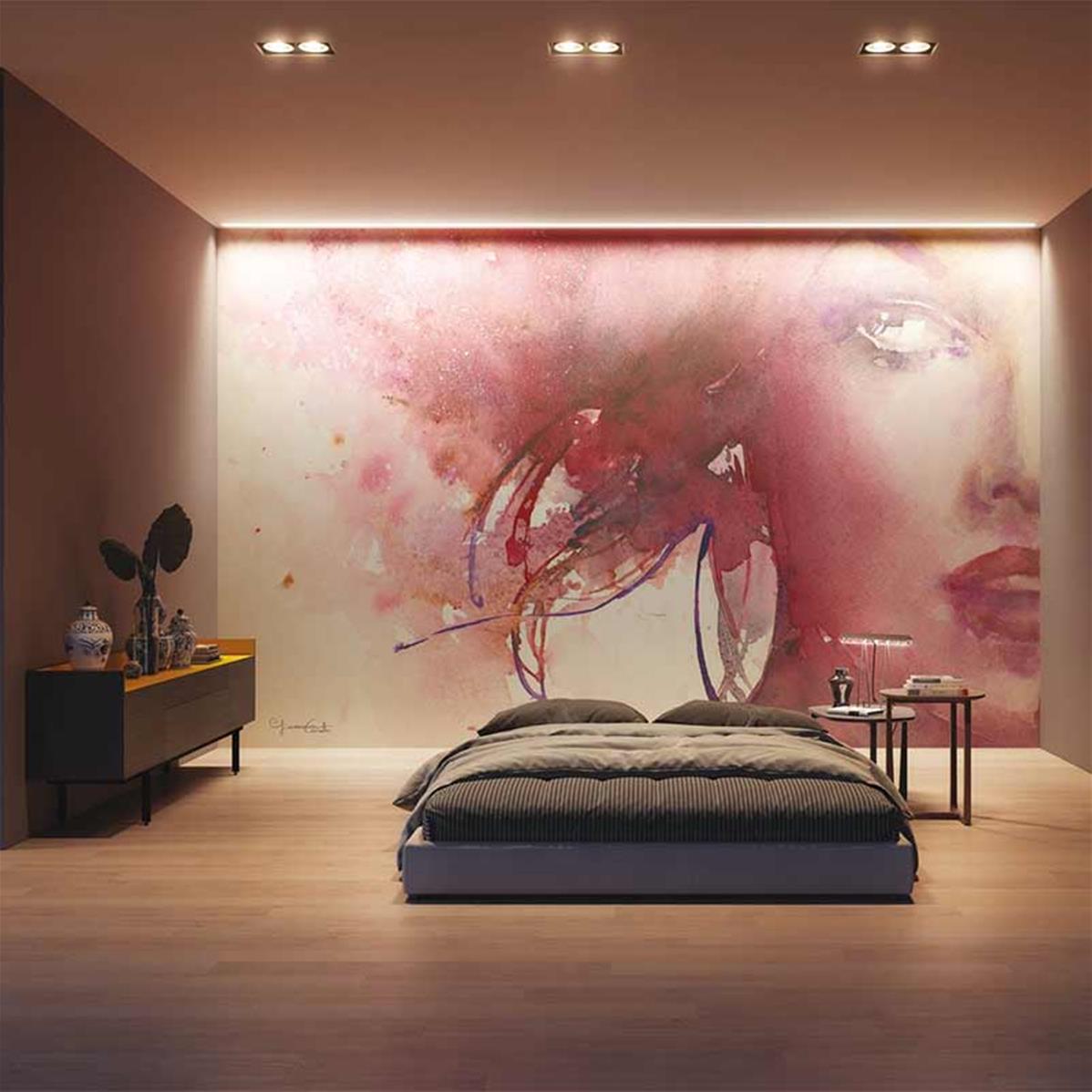 Tapisserie luxe chambre, papier peint panoramique femme | Muraem