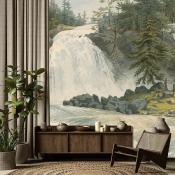 Papier peint cascade et forêt panoramique Cauterets