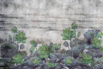Papier peint botanique panoramique haut de gamme November Green