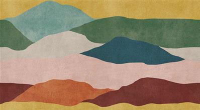 Papier peint design multicolore Dune radieuse