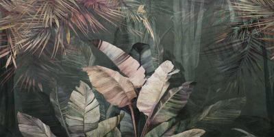 Papier peint feuillage tropical panoramique Polly Colors
