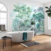 Papier peint panoramique arbres en aquarelle Silva 350x250