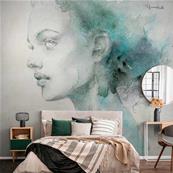 Papier peint chambre luxe visage Antonella