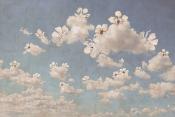 Papier peint nuages et fleurs panoramique design Clower