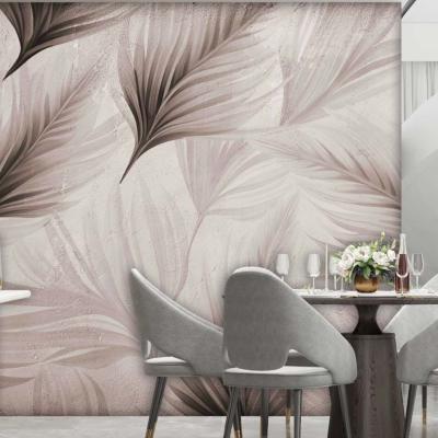 Papier peint feuillage panoramique rose Lounge