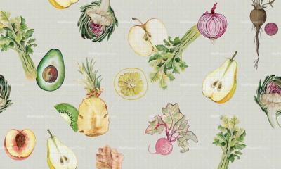 Papier peint pour cuisine fruits et legumes Culinary Maestro