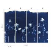 Papier peint bleu de prusse floral Angelica