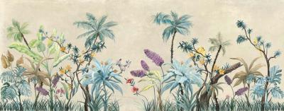 Papier peint panoramique oiseaux et fleurs exotique Polly Village