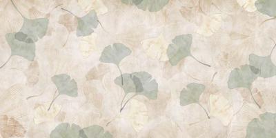 Papier peint panoramique feuilles de ginkgo pastel Triumph