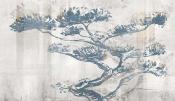 Papier peint arbre japonais panoramique Igen Bleu