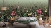 Papier peint floral panoramique multicolore Botanica