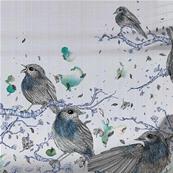 Papier peint design oiseaux Branches