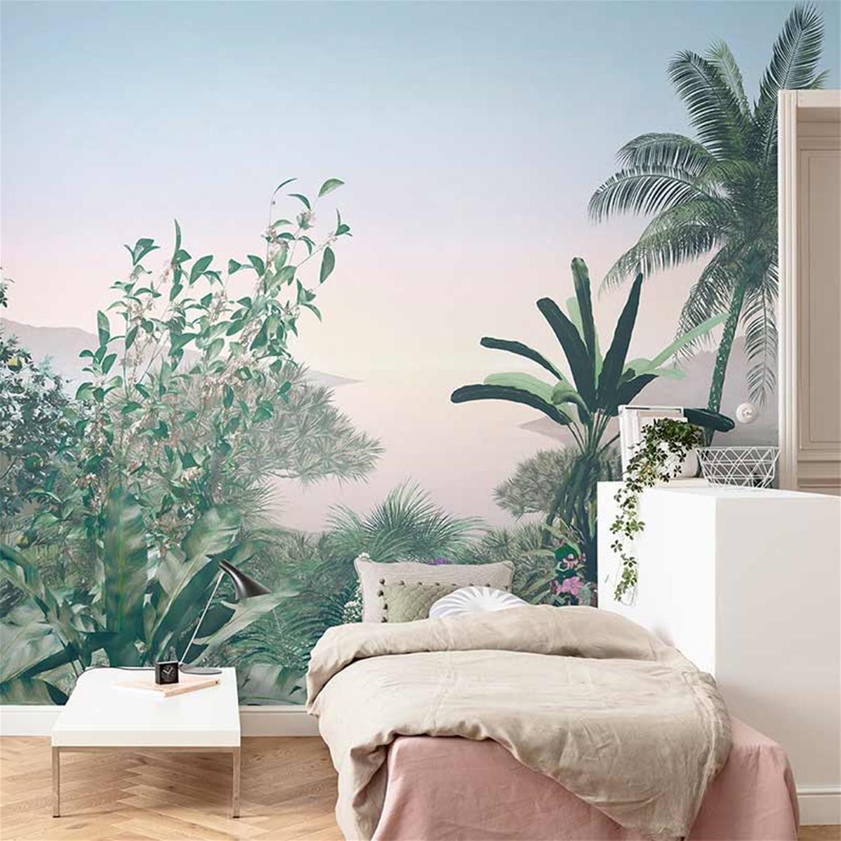 Papier peint panoramique palmier Matin 500x280