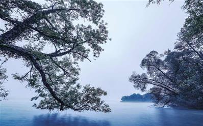 Papier peint paysage panoramique Blue Water 400x250