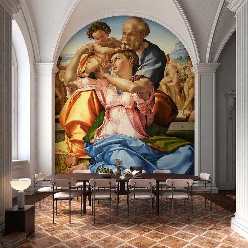 Papier peint oeuvre d'art Michelangelo Buonarroti Sacra Famiglia
