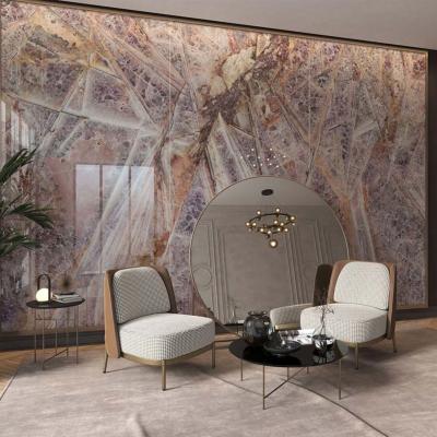 Panneau décoratif mural salon aspect marbre rose Cedar