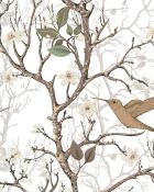 Papier peint arbres et oiseaux Colibris Naturel