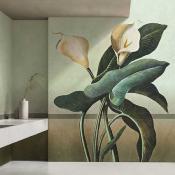 Papier peint fleur géante panoramique salle de bains Embrace