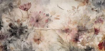 Papier peint fleurs panoramique haut de gamme Etereo