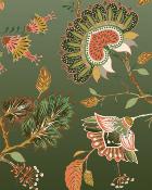 Papier peint floral original BATIK Vert