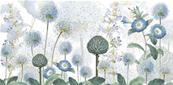 Papier peint floral bleu et vert Wishing Garden