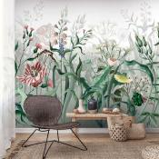 Papier peint fleuri panoramique haut de gamme Botanica Light