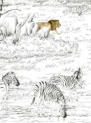 Papier peint paysage et animaux noir et blanc Vallée du rift