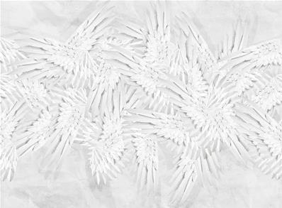 Papier peint 3D plumes blanches Hermès