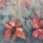 Papier peint fleurs en aquarelle pastel Papaveri