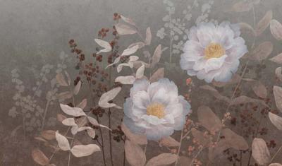 Papier peint fleurs panoramique sur-mesure Pemberley Dark